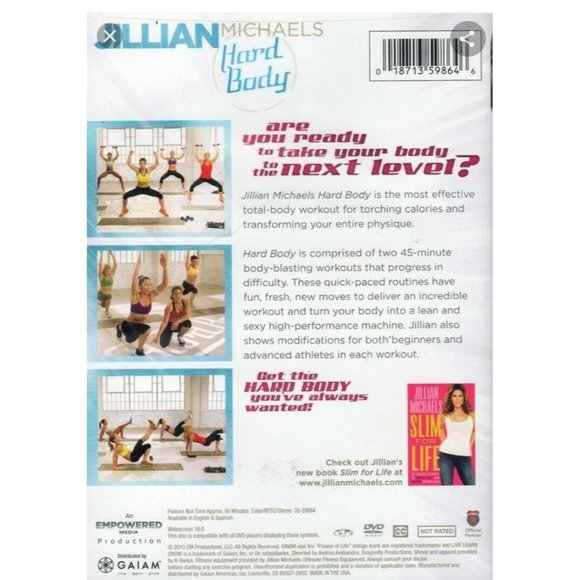 Jillian Michaels Hard Body Workout (DVD) New - Picture 2 of 2